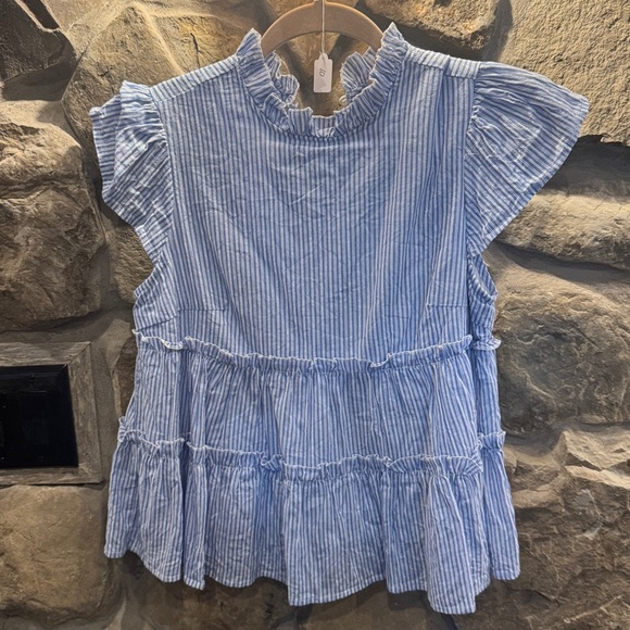 Miami Blue and White Striped Top - Picture 1 of 4